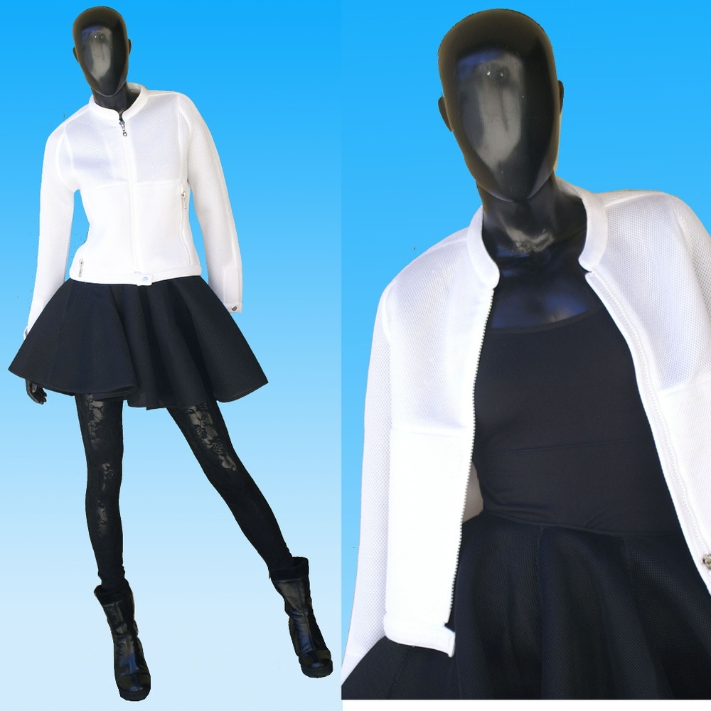 Bernard Sport Active wear  White  Cropped Jacket